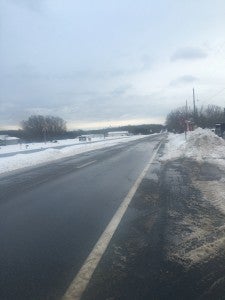 Hwy. 360 is open and in fair condition. (Photo by Italia Gregory)