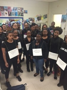 (Photo courtesy of YOVASO) Be Leaders of Our Generation (BLOG) students organized an “I am Dead” day for YOVASO’s Arrive Alive campaign. 