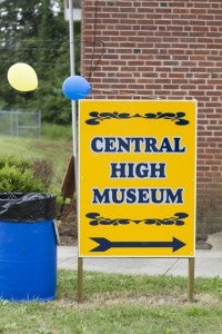 Signs advertised the Grand Opening of Central High Museum.
